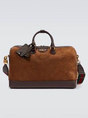 Usnjena potovalna torba Gucci rjava