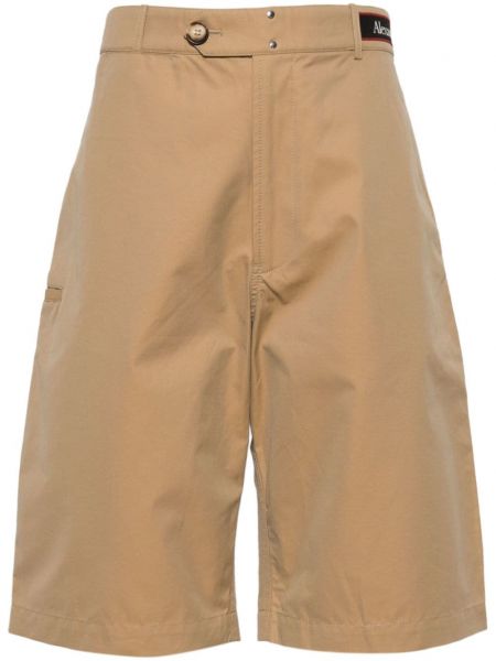 Pantalon chino en coton avec applique Alexander Mcqueen marron