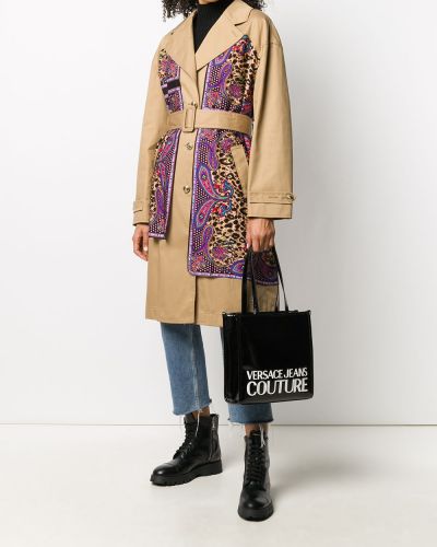 Trenčas leopardinis su paisley raštu Versace Jeans Couture ruda