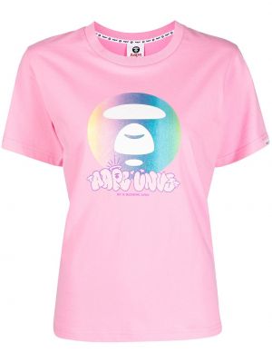 Тениска с принт Aape By *a Bathing Ape® розово