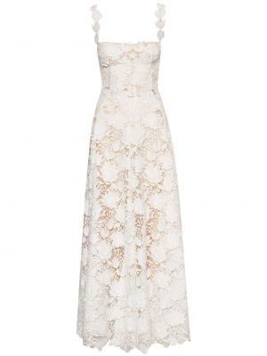 Вечерна рокля с дантела Oscar De La Renta бяло