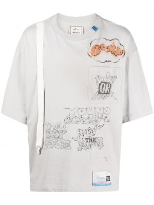 Kokvilnas t-krekls ar apdruku Maison Mihara Yasuhiro pelēks