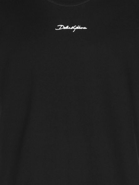 Mustriline puuvillased t-särk Dolce & Gabbana must