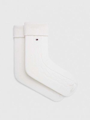 Вълнени чорапи Tommy Hilfiger бяло