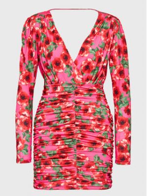 Slim fit koktejlové šaty Kontatto růžové