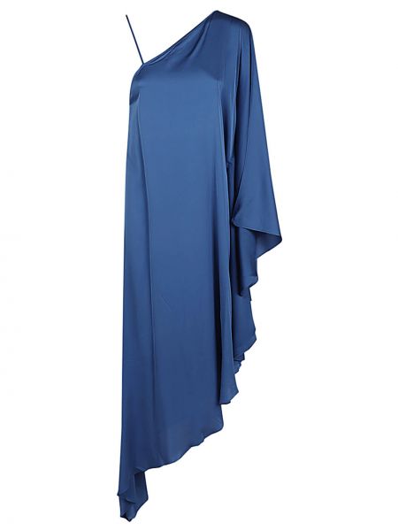 Vestito lungo di seta asimmetrico Silk95five blu