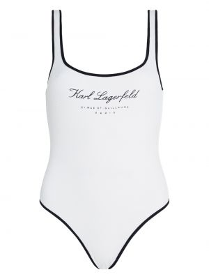Badeanzug mit print Karl Lagerfeld weiß