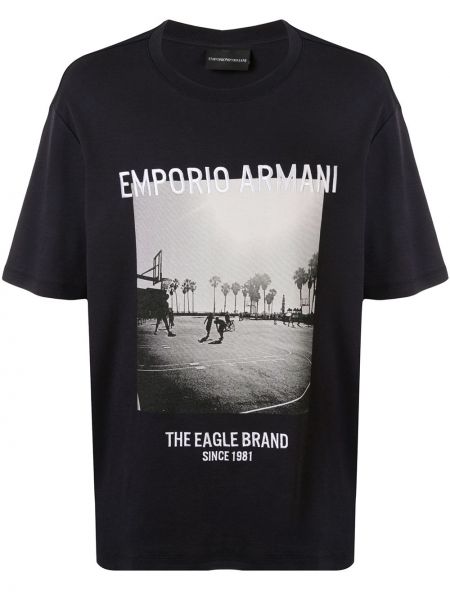 Trykt t-skjorte Emporio Armani blå