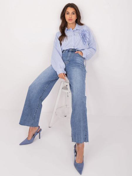 Priliehavé džínsy s rovným strihom Fashionhunters modrá
