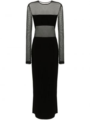 Прозрачна макси рокля Norma Kamali черно