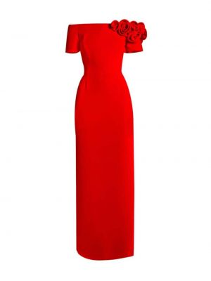 Virágos hosszú ruha Catherine Regehr piros