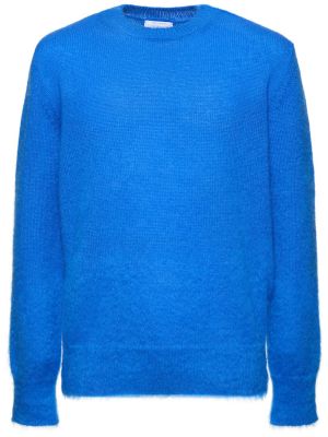 Пуловер от мохер Off-white синьо