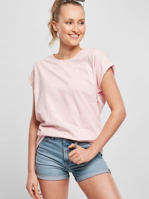 T-krekls ar melanža rakstu Uc Curvy rozā