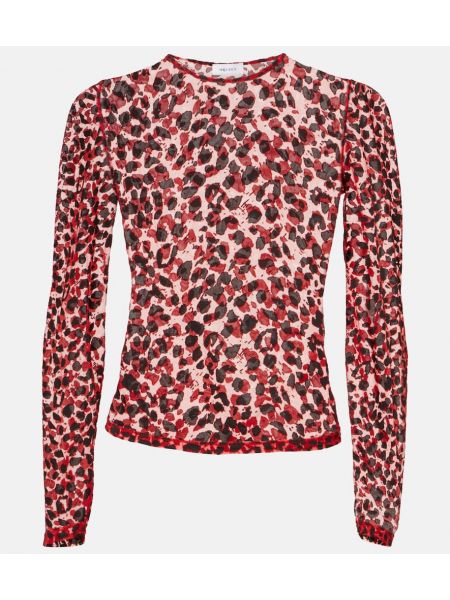 Mesh leopard trykt lang top Alexander Mcqueen sort