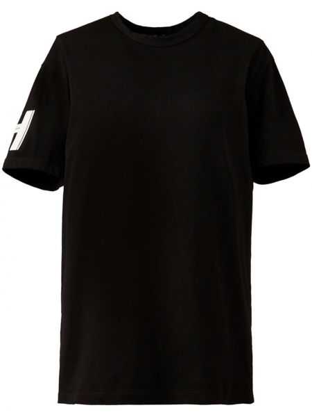 Βαμβακερή μπλούζα Hogan μαύρο