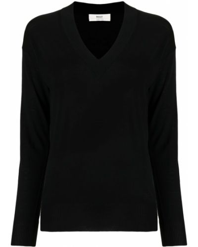 Jersey con escote v de tela jersey Bally negro
