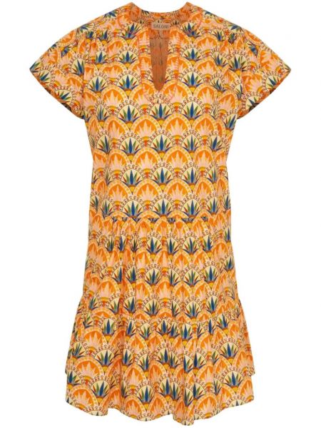 Φόρεμα με σχέδιο Saloni πορτοκαλί