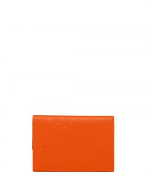 Kožená peněženka Prada oranžová