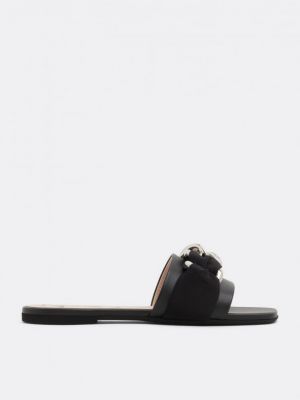 Сандалии Chunky chain-embellished slide sandals черный