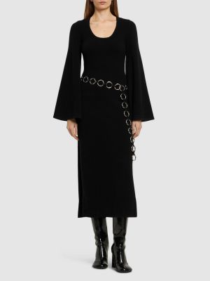 Kasmír midi ruha Michael Kors Collection fekete