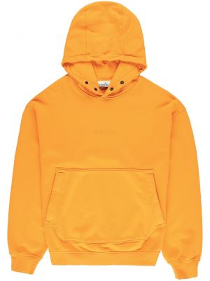 Hoodie med broderi Stone Island orange