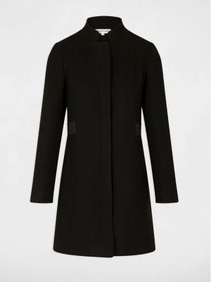 Slim fit vlněný zimní kabát Morgan černý