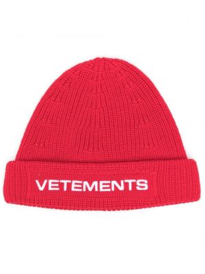 Brodert lue Vetements rød