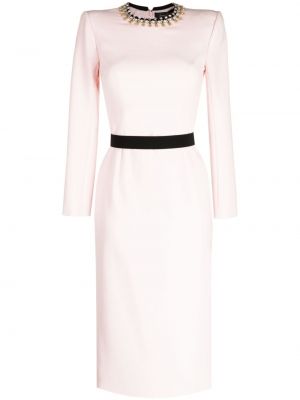 Μίντι φόρεμα με πετραδάκια Jenny Packham ροζ