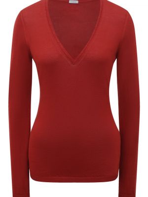 Пуловер с v-образным вырезом Malo красный