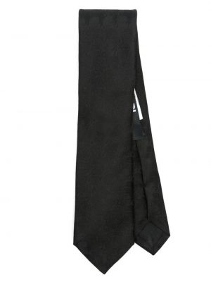 Žakárová hedvábná kravata Karl Lagerfeld černá