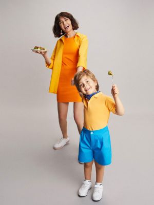 Mini šaty bez rukávů Defacto oranžové