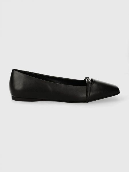 Bőr balerina cipők Karl Lagerfeld fekete