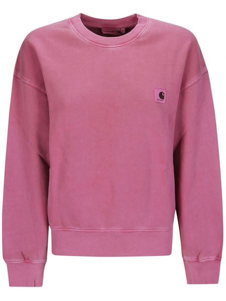 Pamučna dugi sweatshirt Carhartt Wip ružičasta