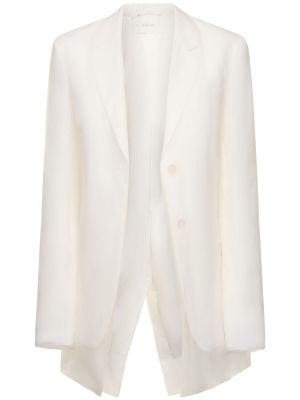 Bavlněné lněné sako Sportmax bílé