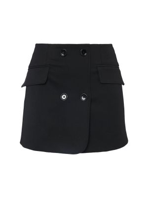 Krepové vlněné mini sukně Dolce & Gabbana černé