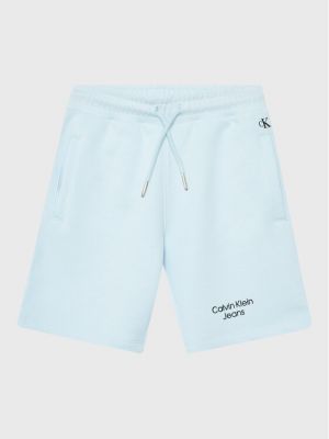 Pantaloni scurți de sport Calvin Klein Jeans albastru