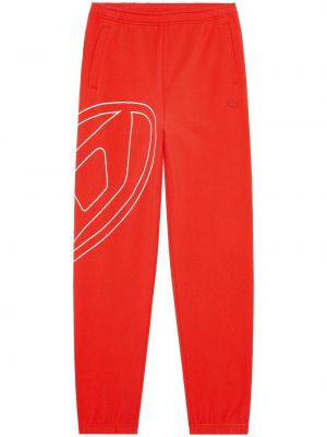Pantalon de joggings à imprimé Diesel rouge