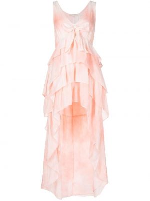 Μίντι φόρεμα με ψηλή μέση Loveshackfancy ροζ