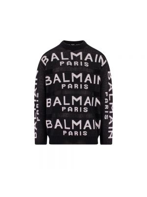 Dzianinowy sweter Balmain czarny