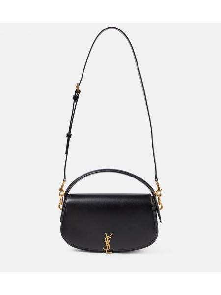 Dabīgās ādas crossbody rokassoma Saint Laurent melns