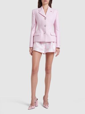 Копринени шорти Versace розово