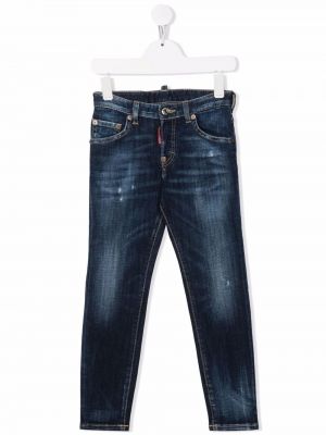 Nødlidende straight jeans for jenter Dsquared2 Kids blå