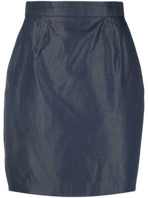 Bavlněné mini sukně s vysokým pasem na zip Thierry Mugler Pre-owned - modrá