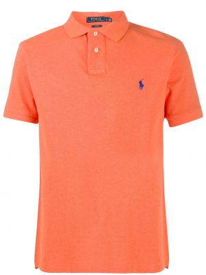 Brodert poloskjorte Polo Ralph Lauren oransje