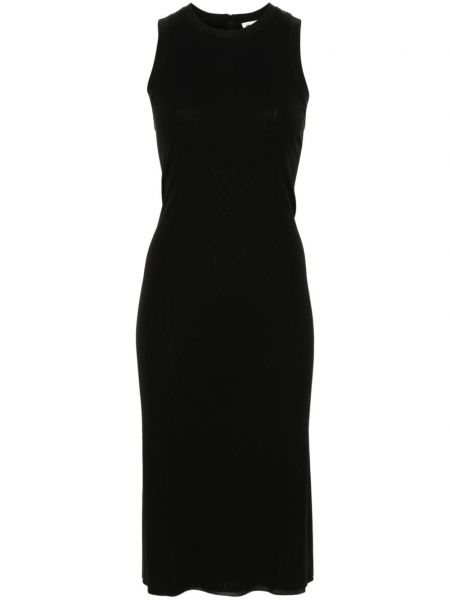 Μεταξωτή αμάνικο φόρεμα Jil Sander μαύρο