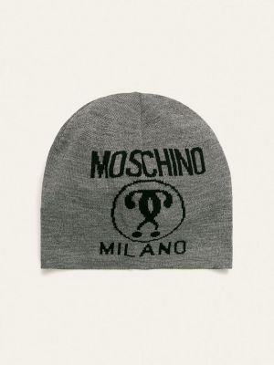 Шерстяная шапка Moschino серая