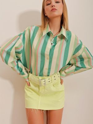 Koszula Trend Alaçatı Stili zielona