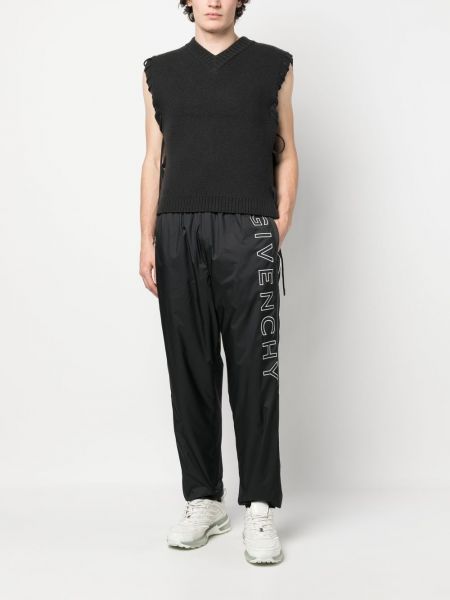 Haftowane spodnie sportowe Givenchy czarne