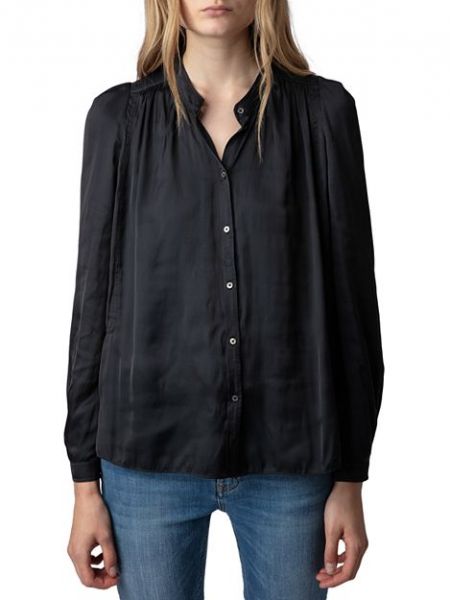 Атласная блузка Zadig & Voltaire черная