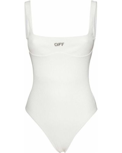 Vientisas maudymosi kostiumėlis Off-white balta